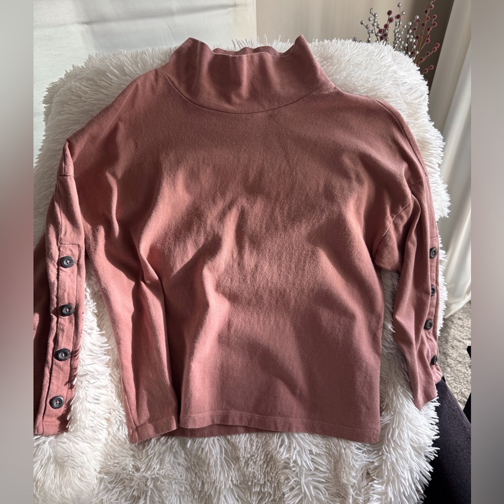 Madewell Dusty rose mock neck turtleneck size Large